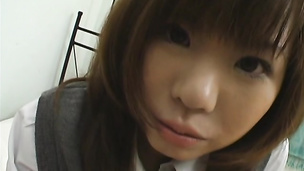 Japanese coed pounded hard doggy style in her tight muff hole