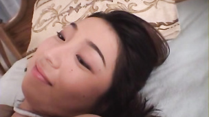 Lovely Japanese teen licked in her twat then gets shag hard